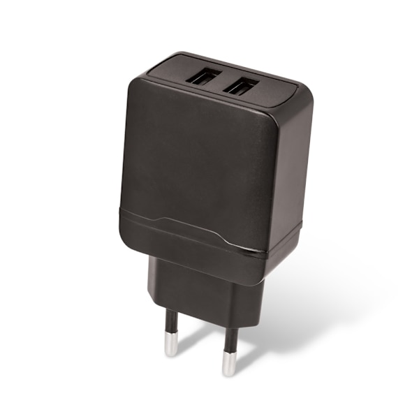 Maxlife 2xUSB Väggladdare till iPhone, Samsung Snabbladdning - Svart Svart