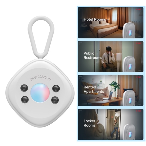 Mini Travel gömd spionkamera Infraröd Detektor Dold kameradetekt Vit