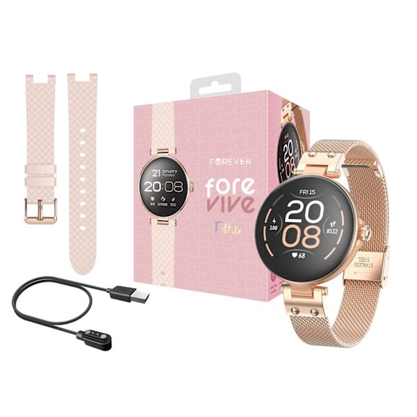 FOREVER Smartklocka Med Extra Rem ForeVive Petite SB-305 Rosa guld