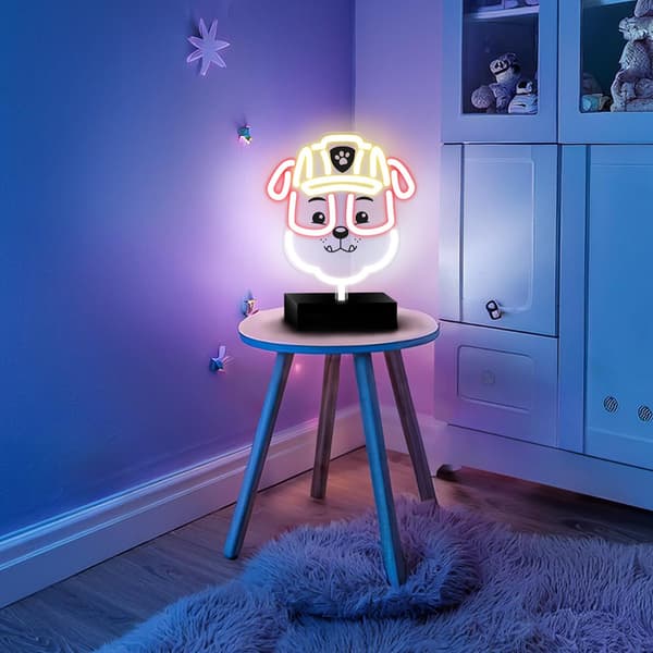 Paw Patrol Neon LED Rubble – 25×25 cm med Stativ & USB-ström multifärg