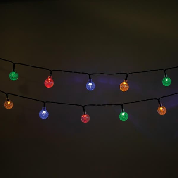 6.5m Dekorativa 30 Kristallkulor String Solar LED FOREVER multifärg