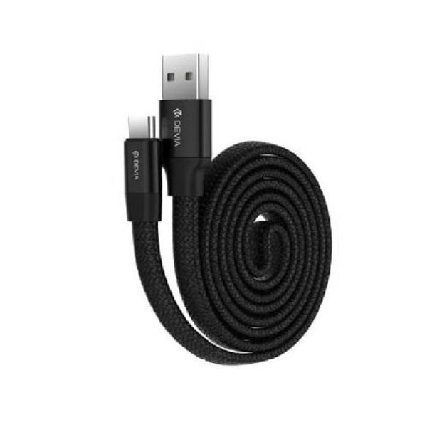 2.4 Amp RING-Y1 MicroUSB Kabel För Smartphones -DEVIA Svart