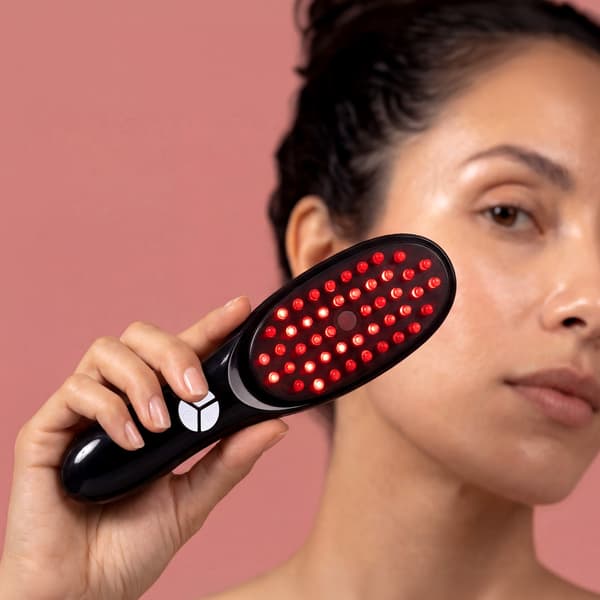 Marielle Hårbottenborste med LED-ljus, Ånga & Vibrationsmassage / Hårvårdsenhet Rosa