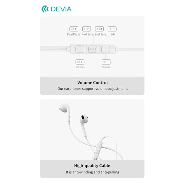 in-Ear USB-C hörlurar för Samsung / iPhone 15, 16 och Mobil med USB-C Kontakt Vit