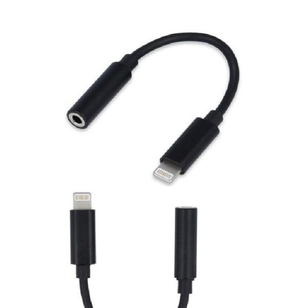 FOREVER Lightning till 3,5 mm Aux Audio Adapter, iPhone - Svart Svart