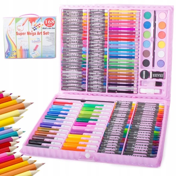 Multifunktionell 168st Super Art Set måla /Playcolor/Färgkritor multifärg