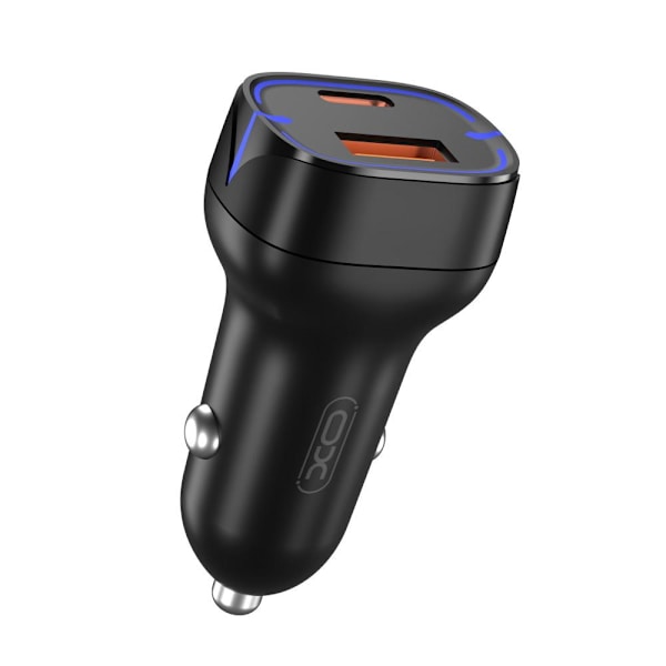 20W USB-C PD 3.0 / USB QC3.0 Billaddare  För iPhone, Samsung Svart