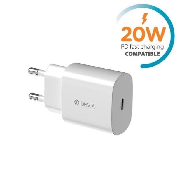 20W USB-C Snabbladdare PD för iPhone 11/12/13/14, Samsung Vit