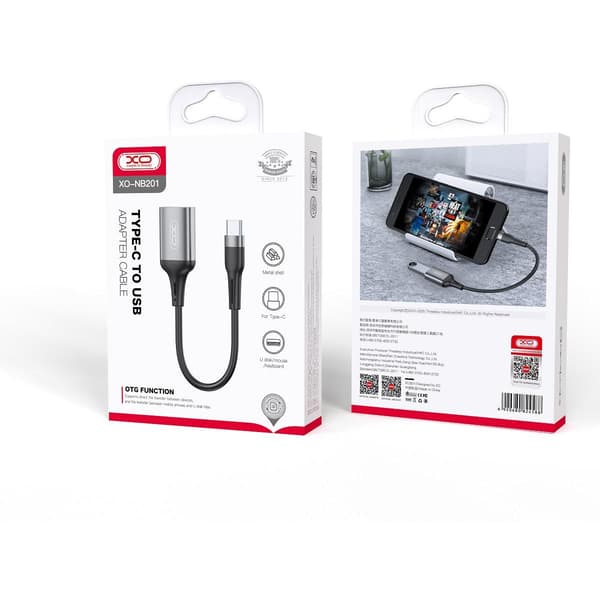 USB-C till USB OTG-adapter laddning och dataöverföring Svart
