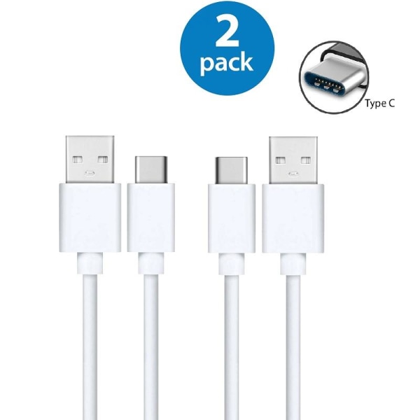 2-PACK Snabbladdning USB-C 2.4A kabel för Samsung, Android -1m multifärg