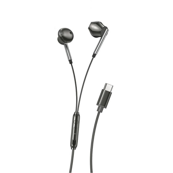 USB-C Kontakt In-Ear Hörlurar med Mikrofon Samsung /Android Svart