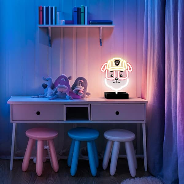 Paw Patrol Neon LED Rubble – 25×25 cm med Stativ & USB-ström multifärg