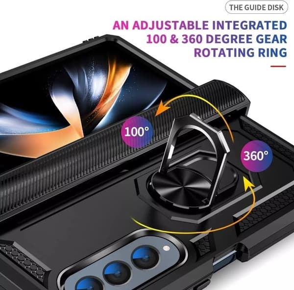 Samsung Galaxy Z Fold 6 - Stötsäker Ring Armor Stand Slimmt mobilskal Grön Grön