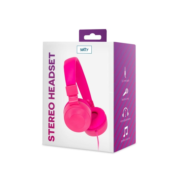 On-Ear Kvalitetsljud Hörlurar Setty - Rosa Pink