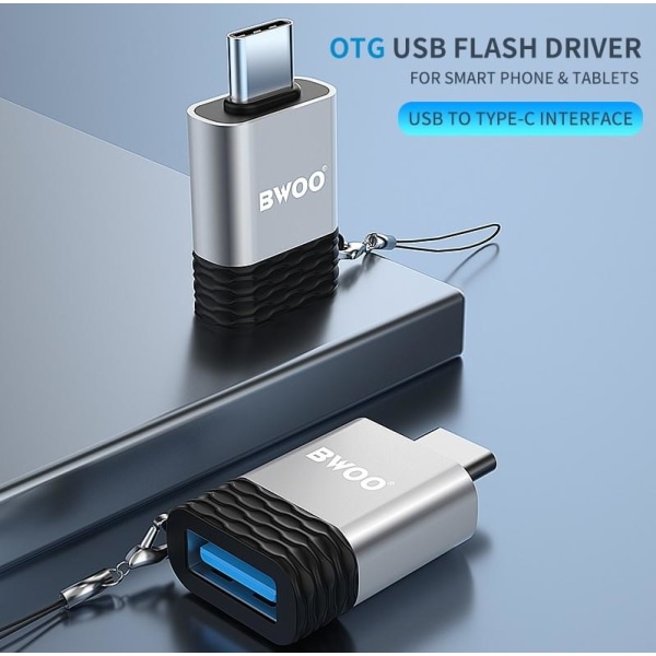 BAWOO USB-C till USB OTG-Converter Adapter Kontakt grå