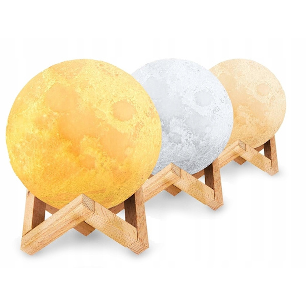 3d Månlampa Moon light 8cm uppladdningsbar Nattlampa multifärg