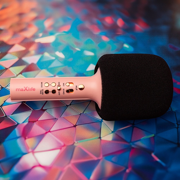 Maxlife MXBM-600 Karaoke Trådlös Mikrofon med Bluetooth-högtalare - Rosa Rosa