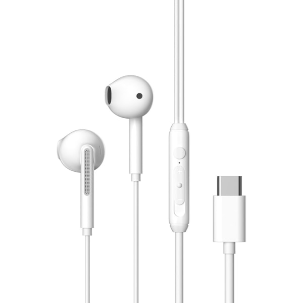 Devia USB-C In-Ear Hi-Fi Hörlurar med Mikrofon iPhone 15,16 /Samsung /Android vit Vit