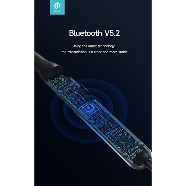 Devia Bluetooth Smart Trådlös Handsfree Magnetic Neckband Titan grå