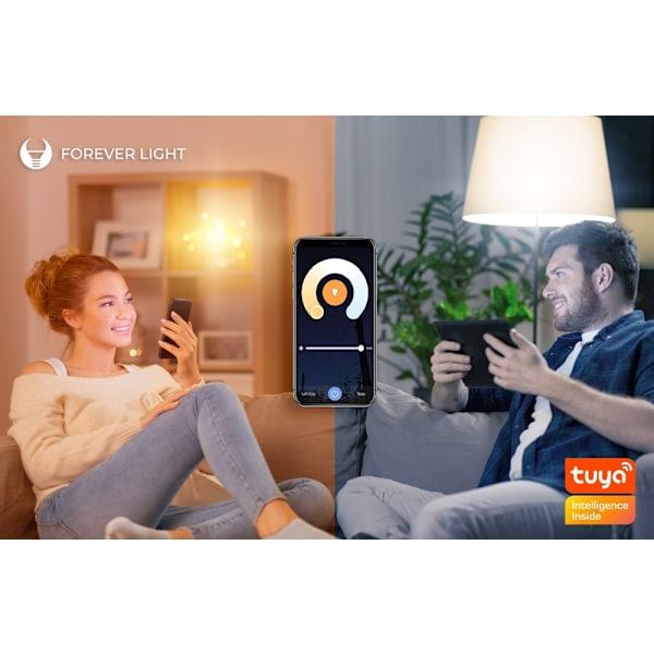FOREVER LED Smart RGB E27 Wifi Glödlampa 10W/60W, 806lm multifärg