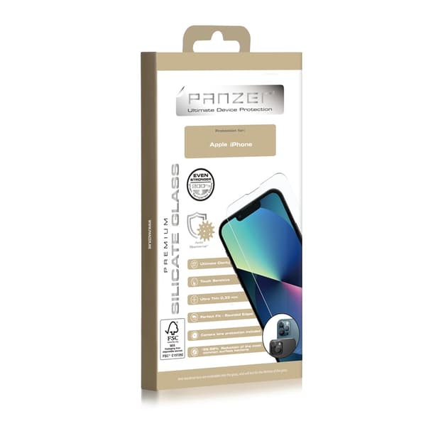 PANZER® iPhone 13 Pro Max / iPhone 14 Plus Full-Fit Silikatglas 9H Skärmskydd Transparent
