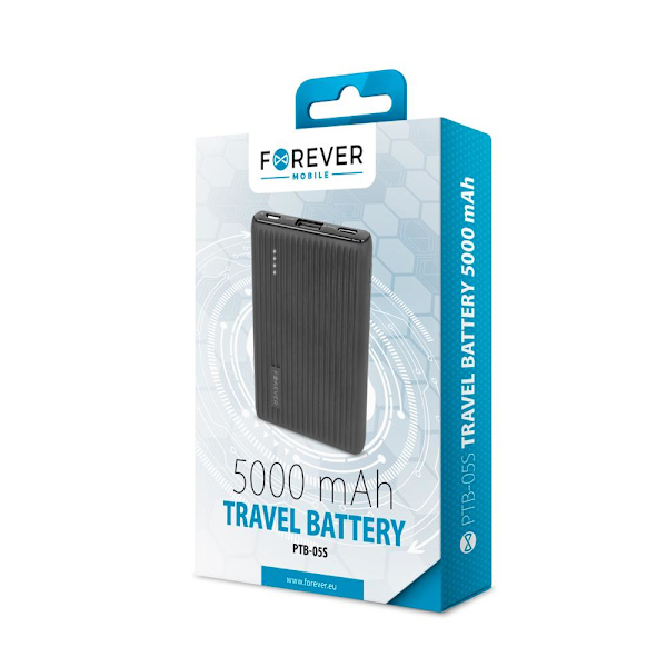 FOREVER 5000mAh Powerbank Svart Svart