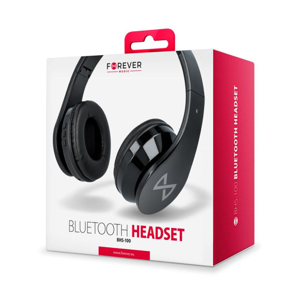 Trådlösa On-Ear Bluetooth BHS-100 Hörlurar AUX-support Forever Svart