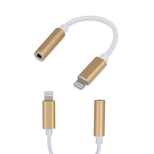 FOREVER Lightning till 3,5 mm Aux Audio Adapter, iPhone - Guld Guld