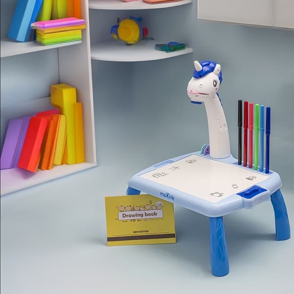 maxLife Ritbord för barn med projektor Pedagogiska leksaker Blå