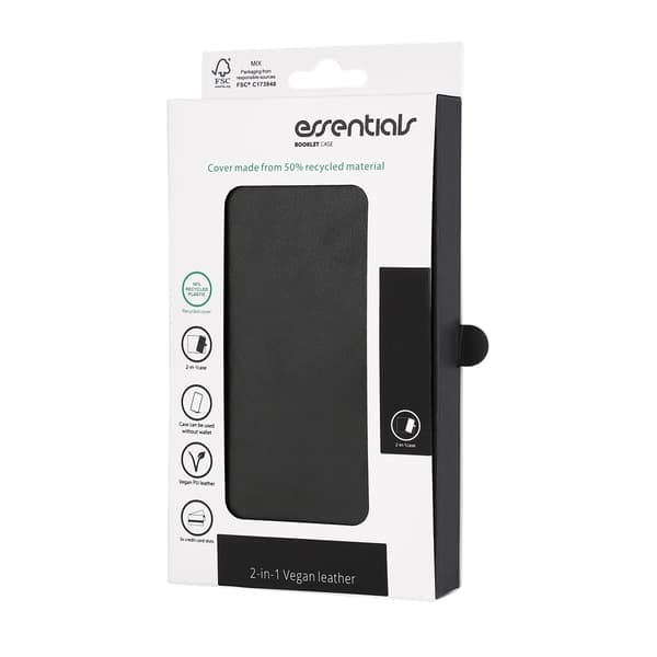 iPhone 13 Pro - Essentials Ekoläder 2-i-1 Löstagbart Plånboksfodral Svart Svart