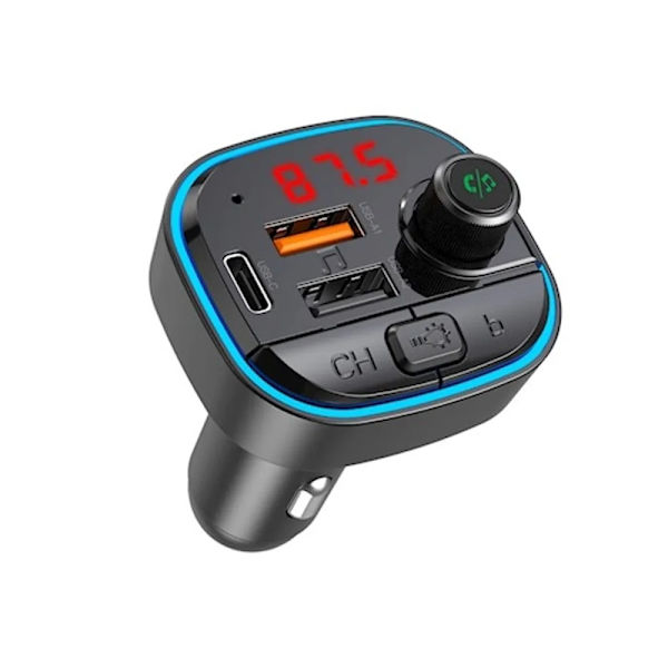 XO multifunktion Bluetooth FM-sändare + Billaddare 3.1A - Svart Svart