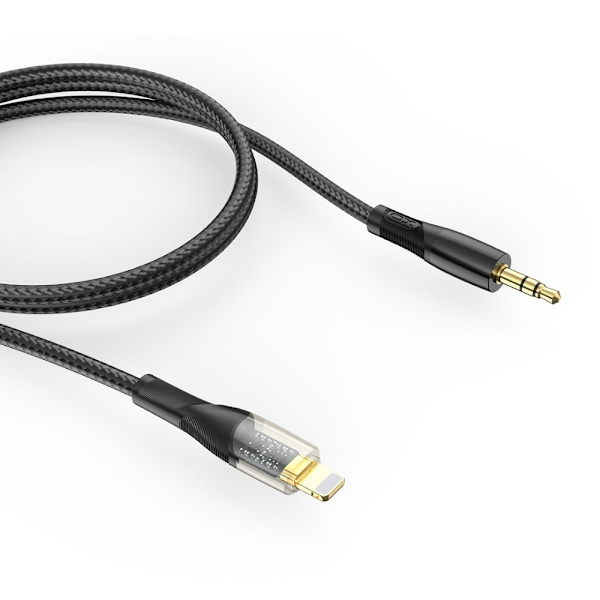 XO Universal Lightning till 3,5 mm AUX-ljudkabel - 1m Svart