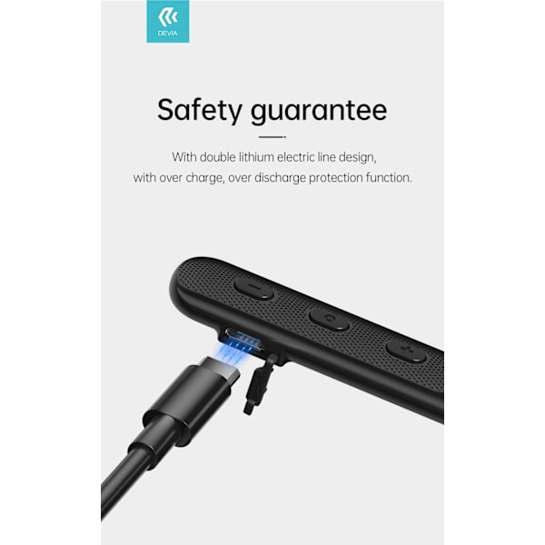 Devia Kintone Bluetooth Smart Trådlös Handsfree Neckband Svart