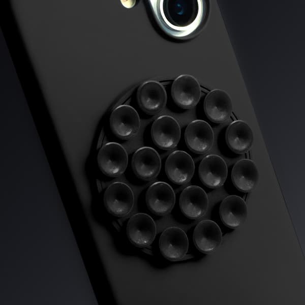 iPhone 15 Pro Max - Silikonskal med Sugpropp - Svart Svart