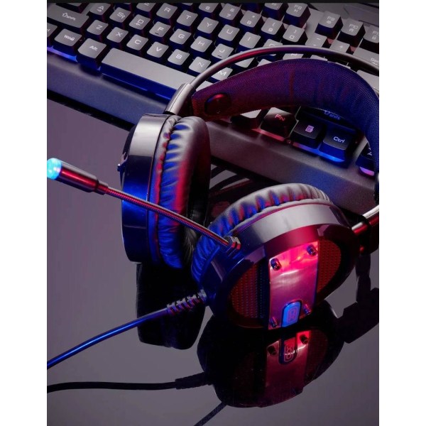 Stereoljud 50mm Spelhörlurar högkvalitativt XO Gaming Headset Svart