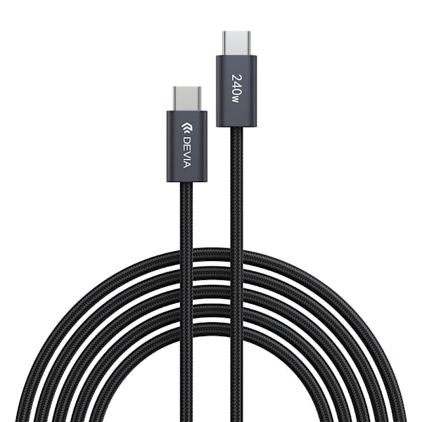 240W Devia Extreme Snabbladdning USB-C till USB-C-kabel – 2m Svart