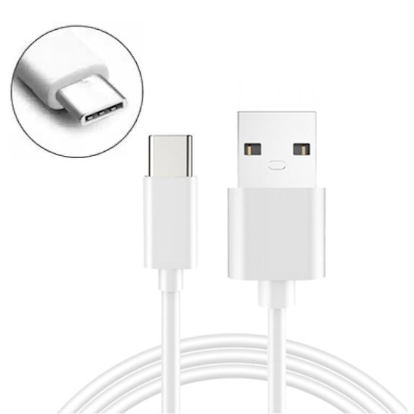 3m USB-C 2Amp Laddningskabel Samsung, Android Vit