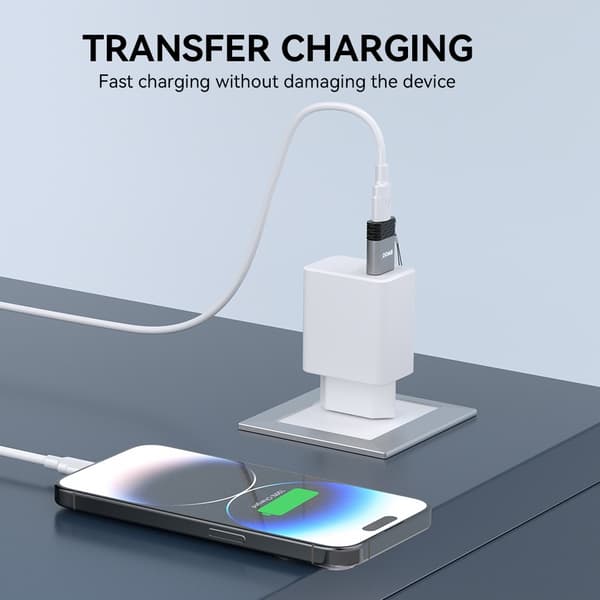 BAWOO USB till USB-C OTG Converter Adapter Kontakt grå