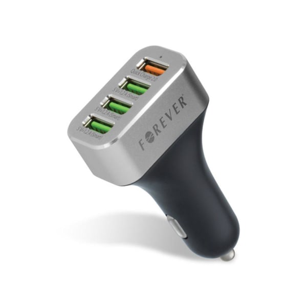 30W QC Billaddare Universal Forever 4xUSB-Portar iPhone/Android Svart