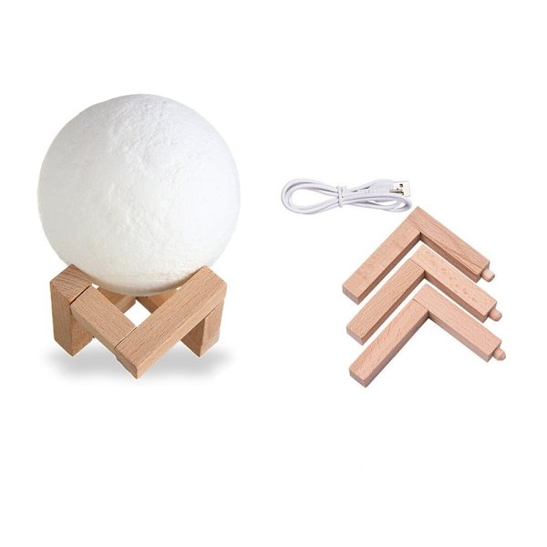 3d Månlampa Moon light 8cm uppladdningsbar Nattlampa multifärg