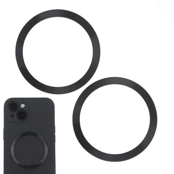 2st Universal Magnetisk Metall Ring För Magsafe Trådlös Laddare Svart