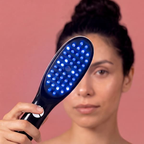 Marielle Hårbottenborste med LED-ljus, Ånga & Vibrationsmassage / Hårvårdsenhet Rosa