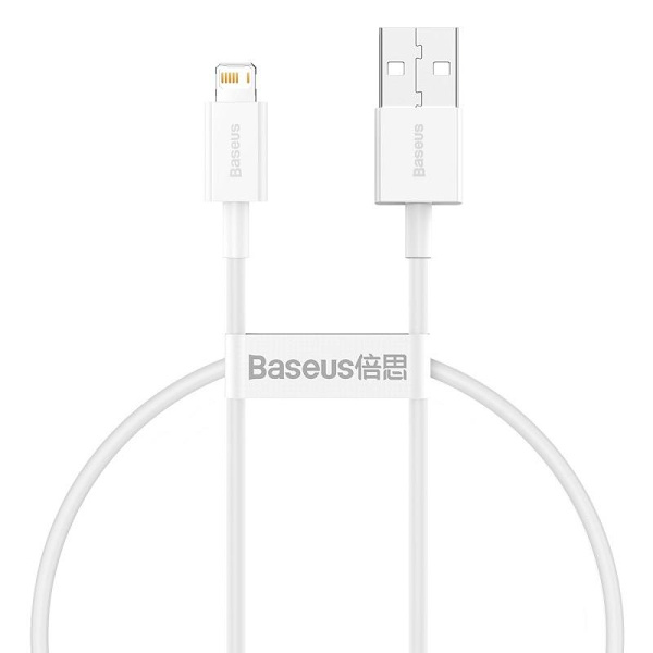 0.25m Snabbladdning Lightning kabel för iPhone / iPad - 2.4A Vit