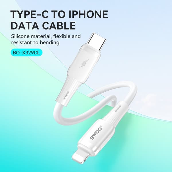 27W iPhone Snabbladdning USB-C till Lightning Kabel Dataöverföring 480Mbps Vit