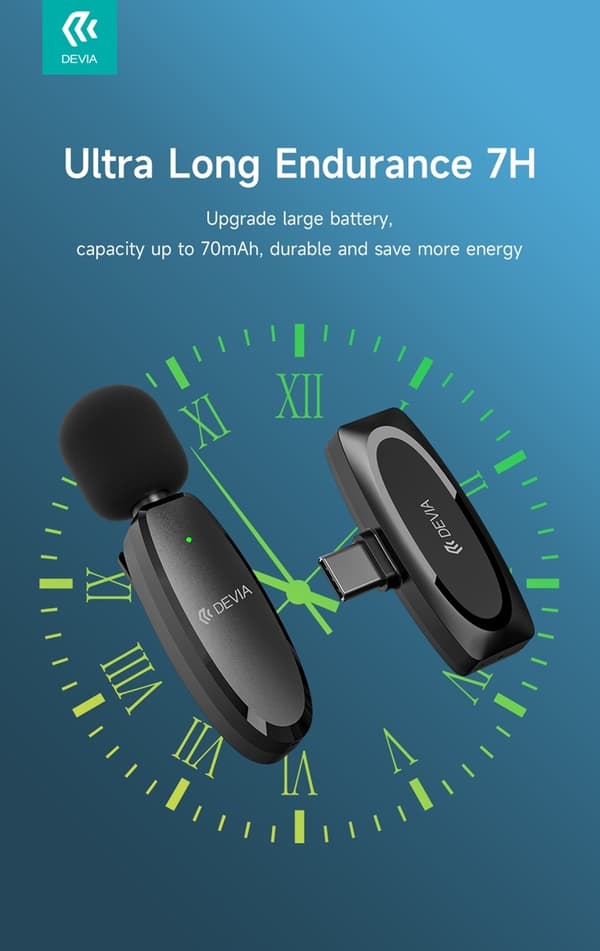 Devia Kintone Trådlös Mikrofon med Lightning kontakt (för iPhone/iPad) Svart