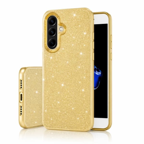 Samsung Galaxy A18 / A17 - 3i1 Glitter Elegant Mjuk Skal Guld Guld