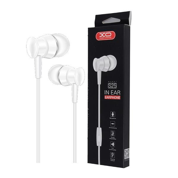 Stereo in-Ear S25 Hörlurar med Mikrofon - XO Vit