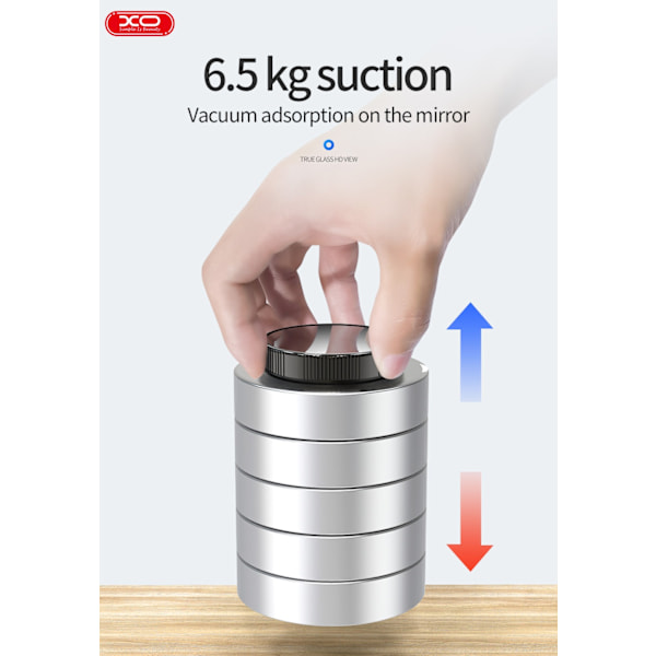 2-Pack Dödvinkel backspegel 360 rotation Vattentät HD-spegel grå