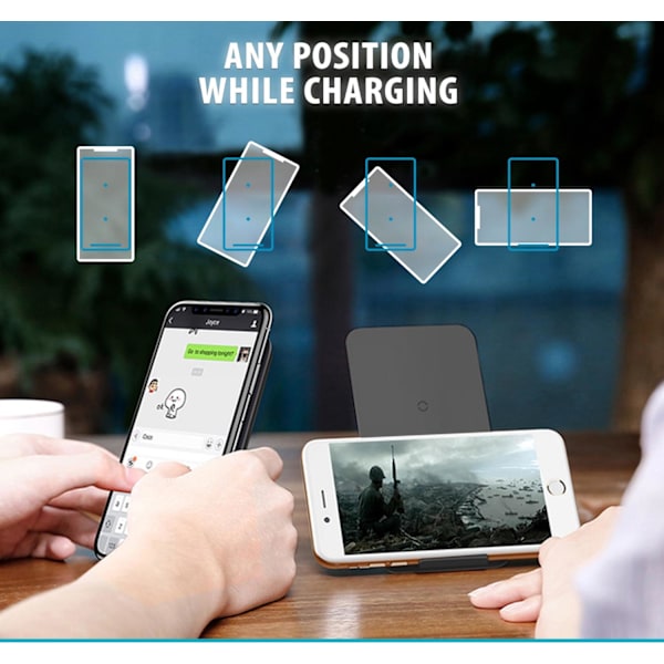 10W Snabb QI Trådlös laddare FOREVER - För iPhone / Android Svart