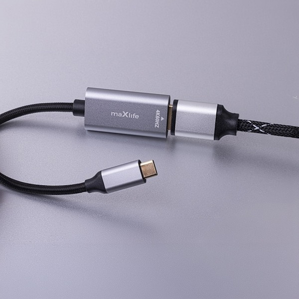 USB-C till HDMI 4K 60HZ adapter för video ljudöverföring Maxlife Svart Svart
